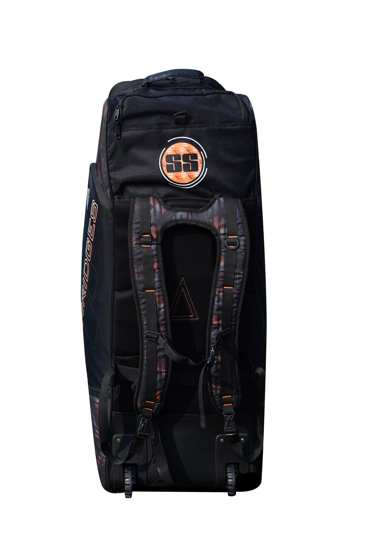 Cric Studio Canada SS Player 2.0 kit bag with multiple compartments, black and red design, sturdy handles, and adjustable shoulder strap.