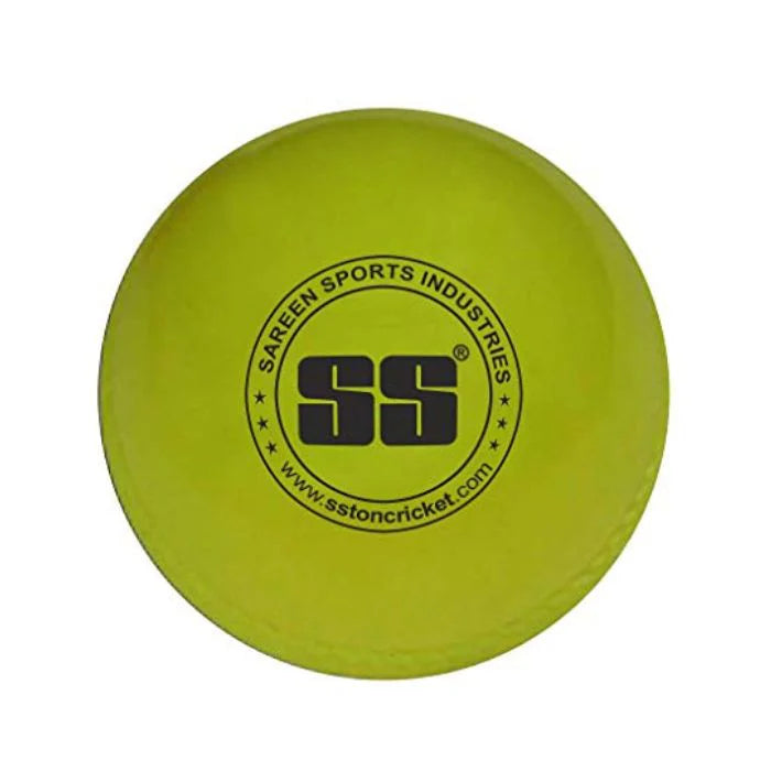 Heavy SS Ball Wind tennis ball by Cric Studio Canada, shown in a close-up image with a bright yellow exterior and textured surface.