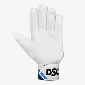 Cric Studio Canada DSC Floater Inner Indoor Batting Gloves, close-up of white and blue padded cricket gloves for indoor batting practice