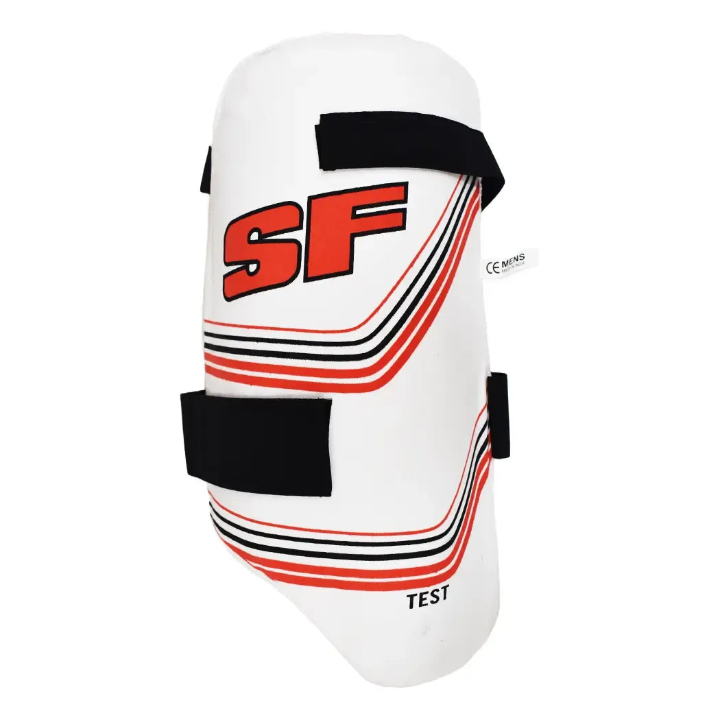 Cric Studio Canada SF Thigh Pad Test single thigh guard showing padded protective armor for cricket players