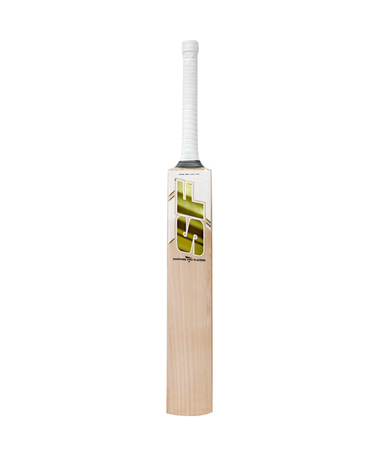 Cricket bat from Cric Studio Canada, SF Sapphire Player EW model, showing a wooden cricket bat with a curved blade and handle.