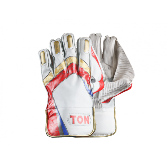 Cricket wicketkeeping gloves by Cric Studio Canada, SS W/K GLOVES TON PRO 1.0, showing padded palms and finger protection.
