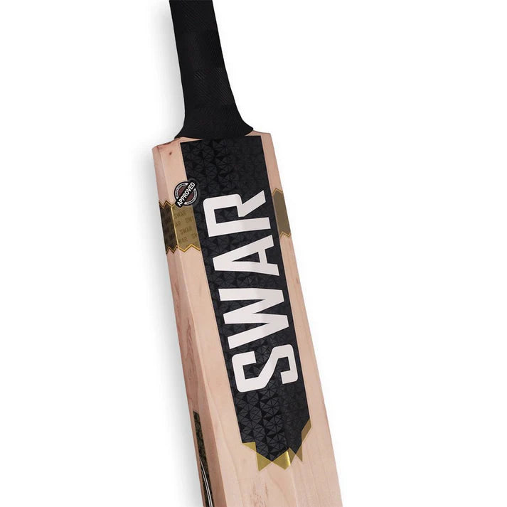 Cricket bat by Cric Studio Canada featuring Swar Hathor English Willow, with a wooden handle and polished blade for cricket play.