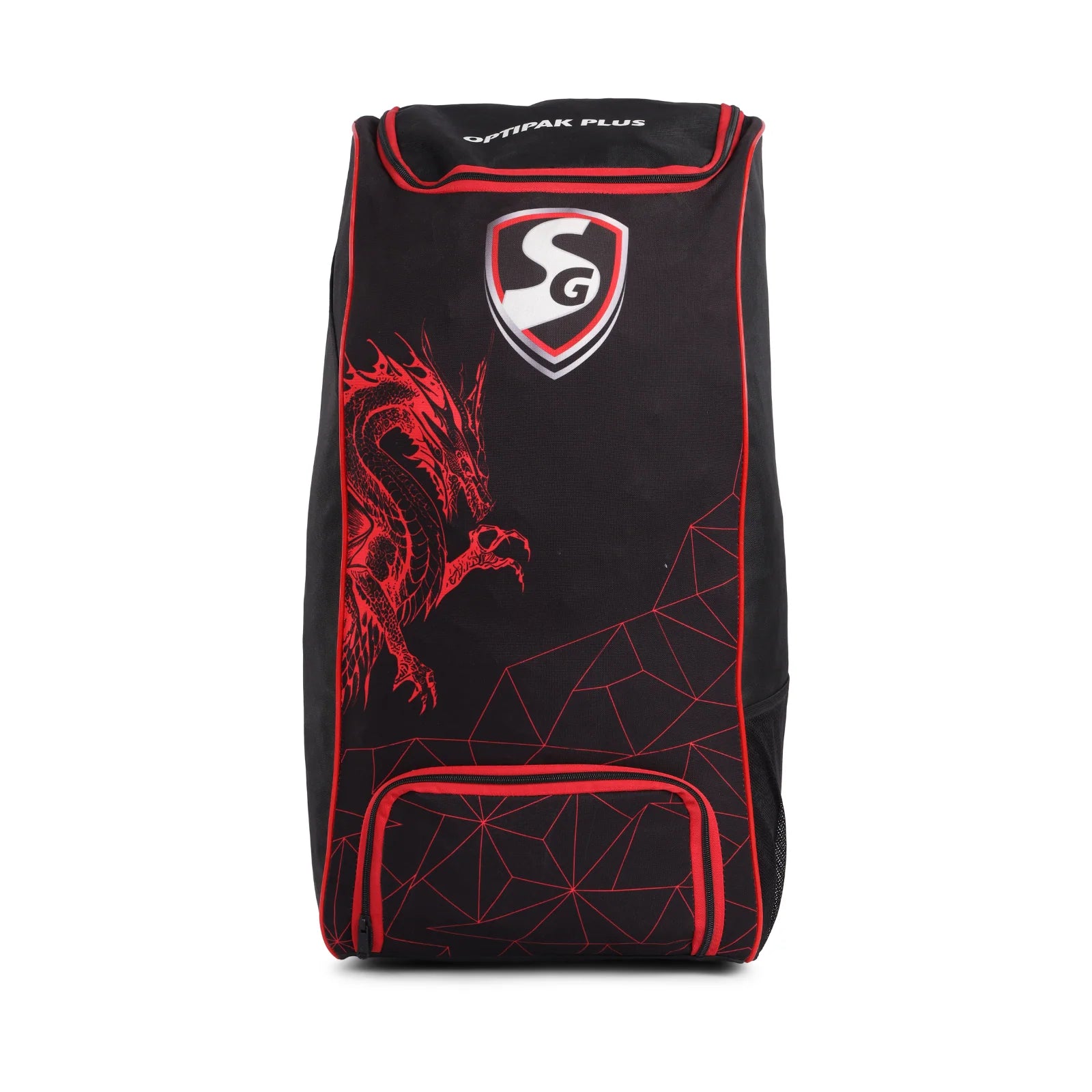 Cric Studio Canada SG Kitbag Optipak Plus Duffle Wheelie in black with handles and wheels, designed for sports gear storage and transportation.