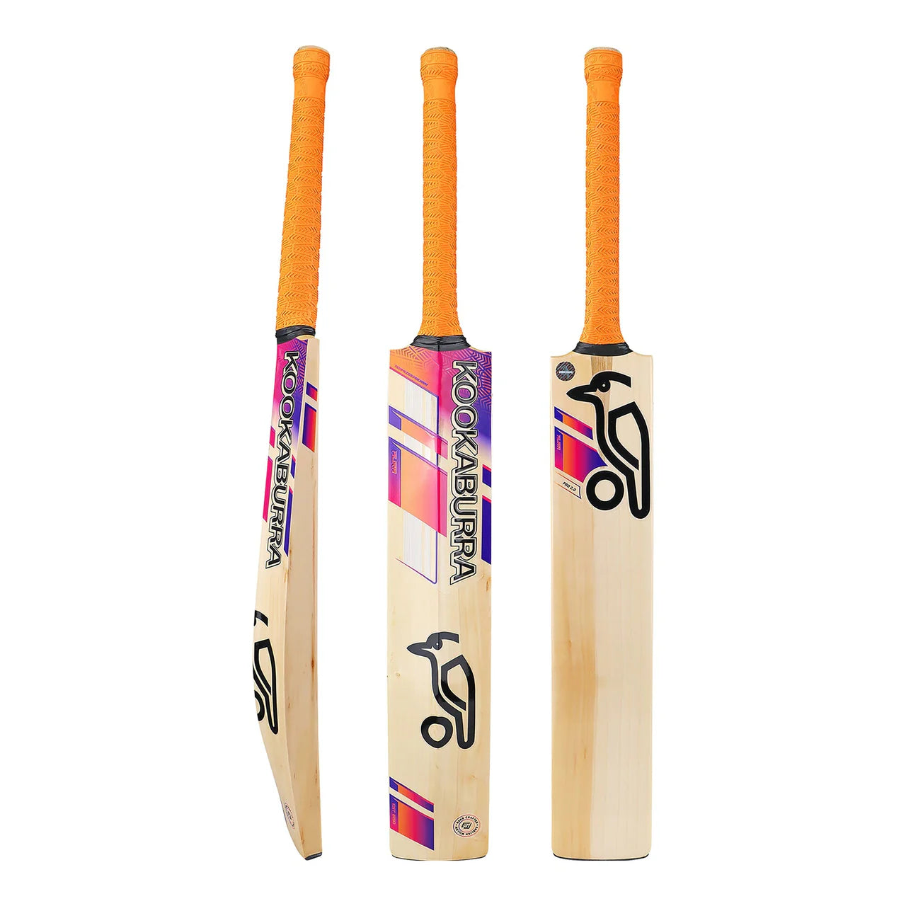 Cricket bat Kookaburra Aura Pro 2.0 by Cric Studio Canada, showing the wooden blade and grip with detailed design.