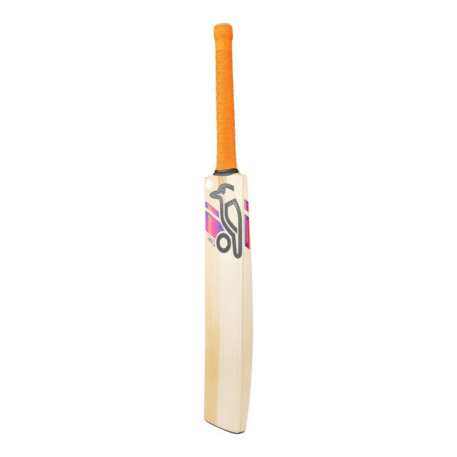 Cricket bat Kookaburra Aura Pro 2.0 by Cric Studio Canada, showing the bat's handle and blade with detailed grain and logo.