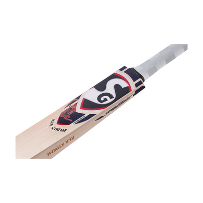 English Willow Cricket Bat by Cric Studio Canada, SG KLR XTREME model, showing the bat's blade and handle with detailed grain pattern.