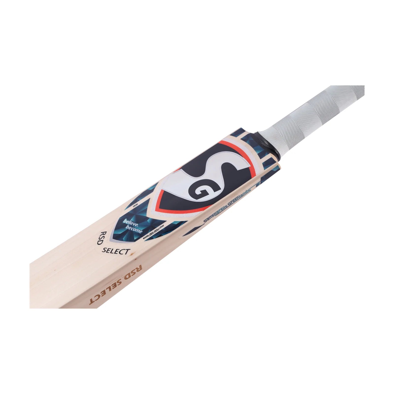 Cric Studio Canada SG RSD Select EW cricket bat with wooden handle and detailed grain, designed for cricket players