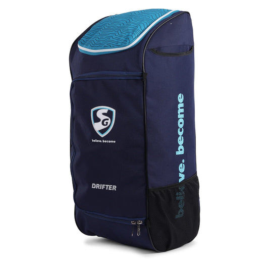Cric Studio Canada SG Drifter Duffle Wheelie kitbag with padded handles and wheels, black fabric with zipper closure.