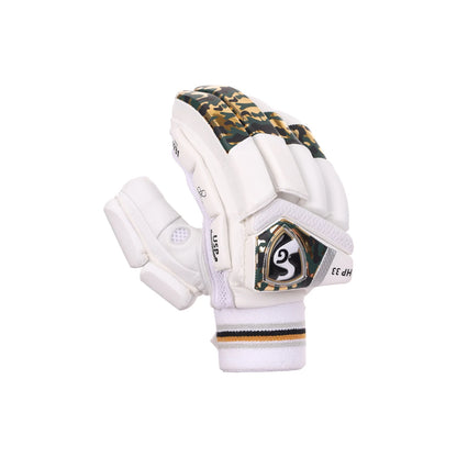 Cric Studio Canada SG HP 33 batting gloves, black and red, padded cricket batting gloves with grip and finger protection.
