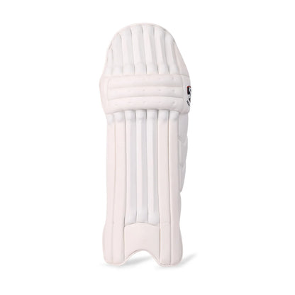 Cricket leg guards from Cric Studio India, SG Test Leg Guard designed for protection during cricket matches, shown in the image.