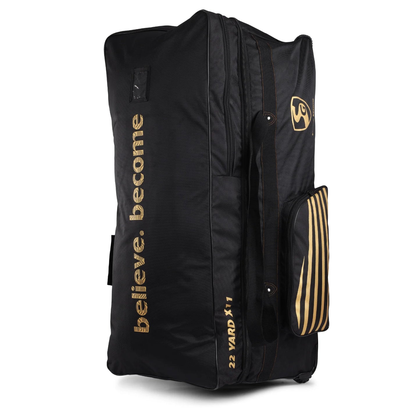 Cric Studio Canada SG 22 Yard X11 Wheelie Kitbag, durable sports equipment bag with wheels and multiple compartments for cricket gear.
