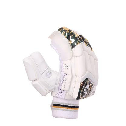 Cric Studio Canada SG HP Armour batting gloves for right hand, padded cricket batting gloves with protective armor in black and red.