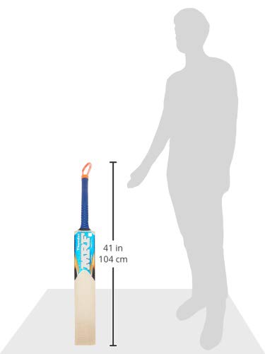 Cricket bat by Cric Studio Canada, MRF KW Thunder Bat with wooden handle and polished blade for cricket gameplay.