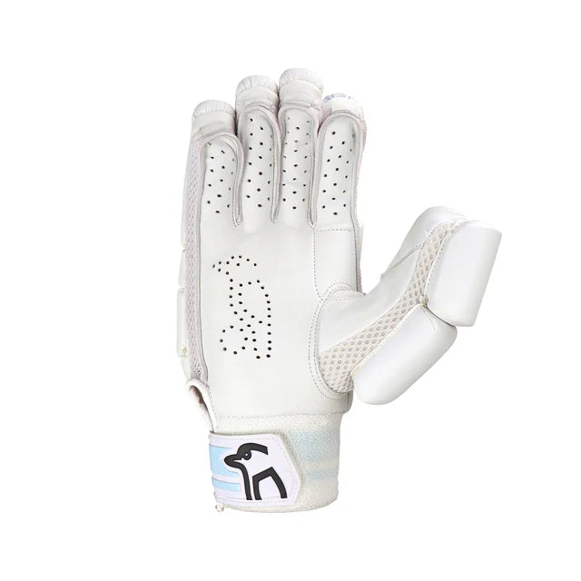 Cric Studio Canada Kookaburra Ghost Pro 1.0 batting gloves in black with padded palms and finger protection, designed for cricket players.