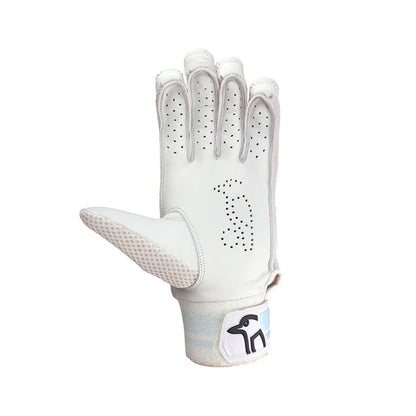 Kookaburra Ghost Pro 1.0 batting gloves by Cric Studio Canada, black and white cricket batting gloves with padding and grip.