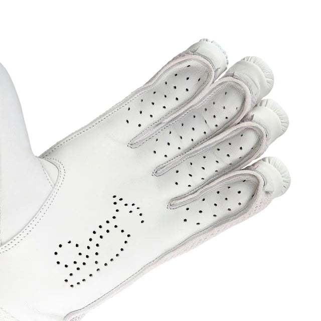Cric Studio Canada Kookaburra Ghost Pro 1.0 batting gloves in black and white, designed for cricket players with padded protection.
