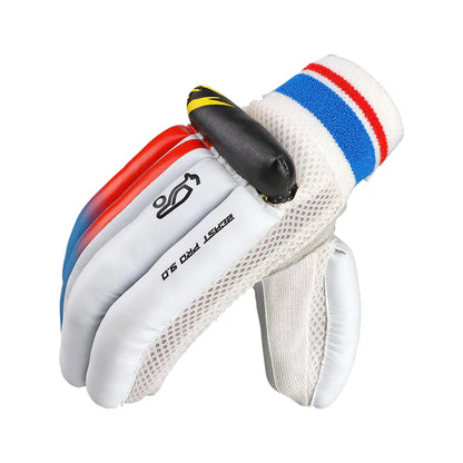 Kookaburra Beast Pro 9.0 cricket batting gloves by Cric Studio Canada, black and white protective cricket gloves with padding.