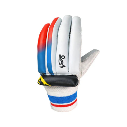 Cric Studio Canada Kookaburra Beast Pro 9 batting gloves in black and grey, designed for cricket players with padded palms and finger protection.