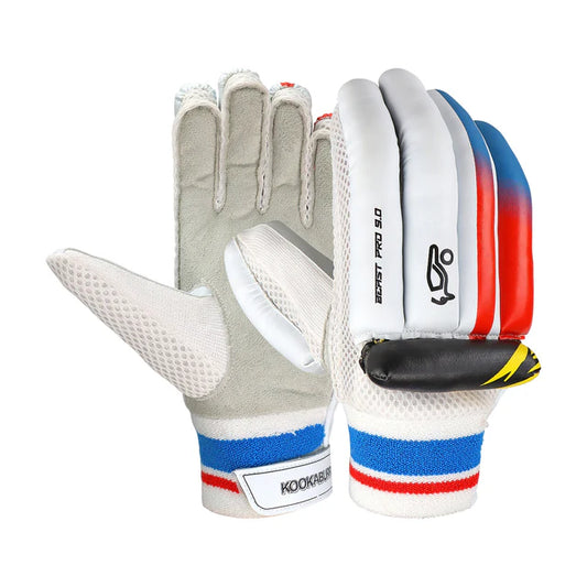 Cric Studio Canada Kookaburra Beast Pro 9 batting gloves in black and grey, designed for cricket batting protection.