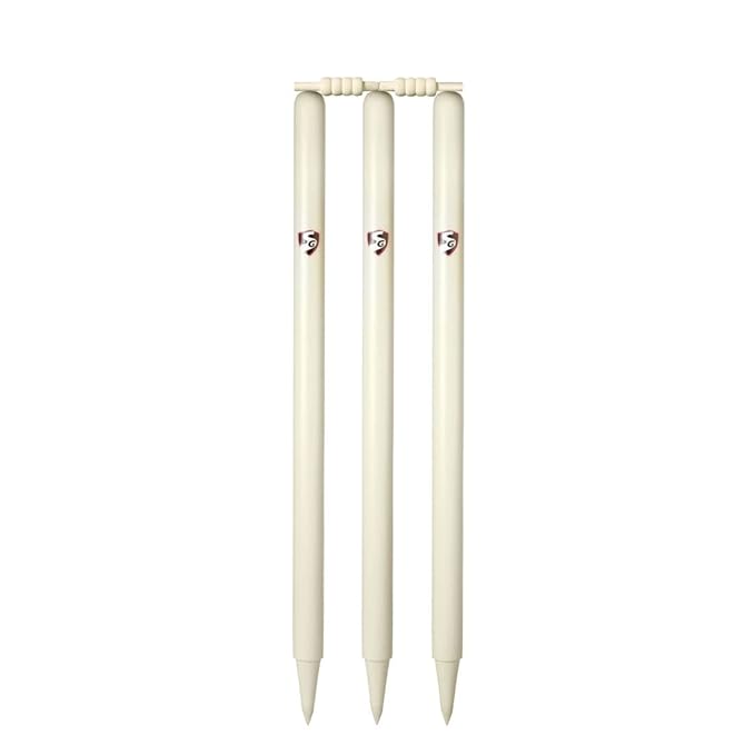 Set of six Cric Studio Canada SG Stumps Club accessories with detailed craftsmanship, ideal for cricket practice or display.