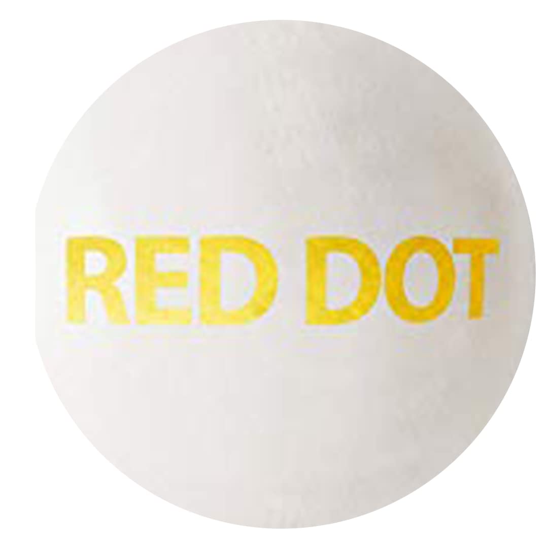Cric Studio Canada red dot leather ball with white accents, designed for sports or recreational play.