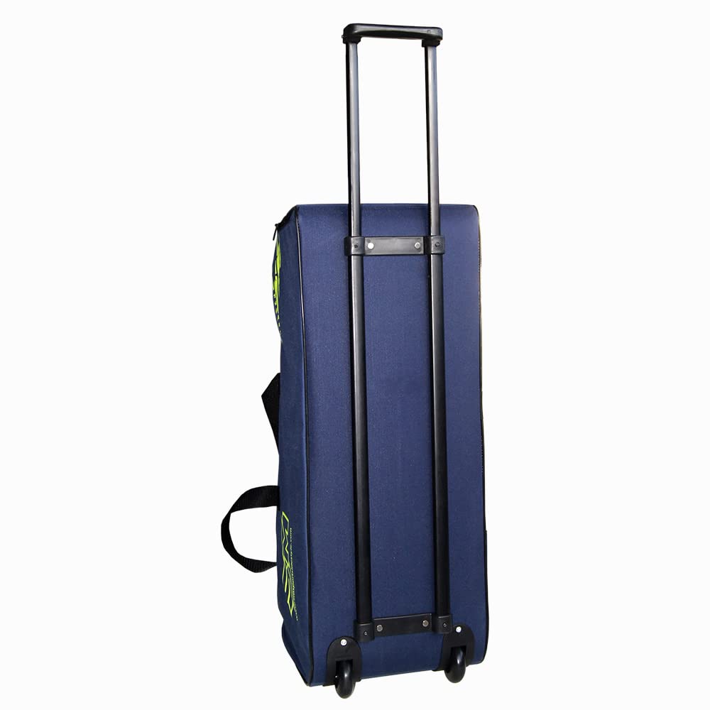 Cric Studio Canada SM Drive-X cricket kit bag with wheelie and trolley design, spacious storage for cricket gear and accessories.