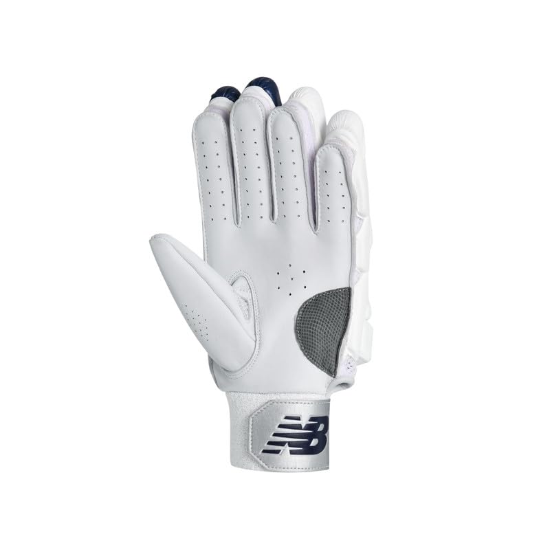Cric Studio Canada NB DC 12i batting gloves, black and white cricket gloves with padded palms and adjustable wrist straps.