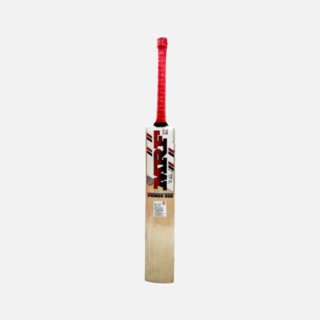 Cric Studio Canada MRF EW Power Player 500 cricket bat with a wooden blade and handle, designed for aggressive batting and power hitting.