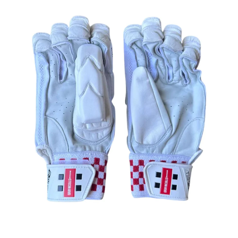 Cric Studio Canada GN8 Test batting gloves with padded palms and adjustable wrist straps, designed for cricket batting protection.