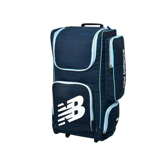 Cric Studio Canada New Balance 6i Combo cricket kitbag with backpack and wheelie design, black and red color, multiple compartments
