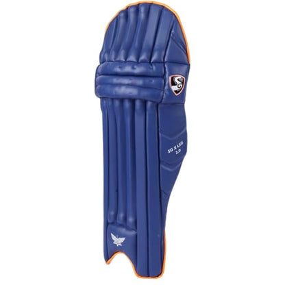 Cricket batting leg guards from Cric Studio Canada for Lucknow Super Giants, featuring protective padding and adjustable straps.
