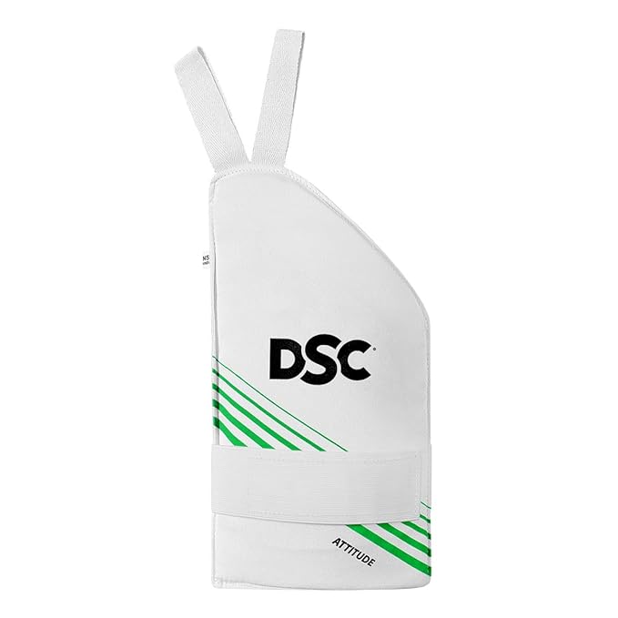 Cric Studio Canada DSC Intense Attitude Thigh Guard for cricket, padded protective gear with adjustable straps and branding.