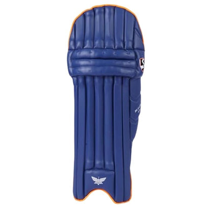 Cricket batting leg guards by Cric Studio Canada for Lucknow Super Giants, showing protective padding and adjustable straps.