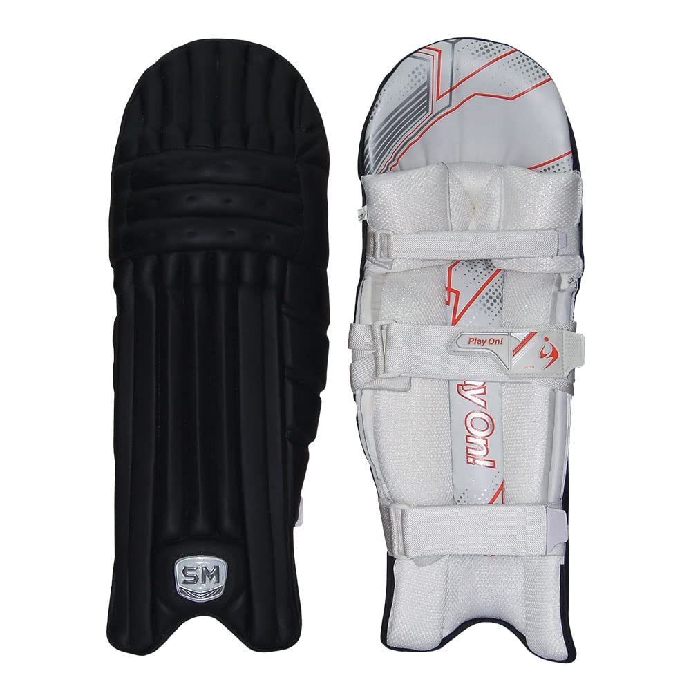 Cricket batting leg guards by Cric Studio Canada, SM Sultan style, with padded protection and adjustable straps for cricket players.