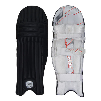Cricket batting leg guards by Cric Studio Canada, SM Sultan style, with padded protection and adjustable straps for cricket players.
