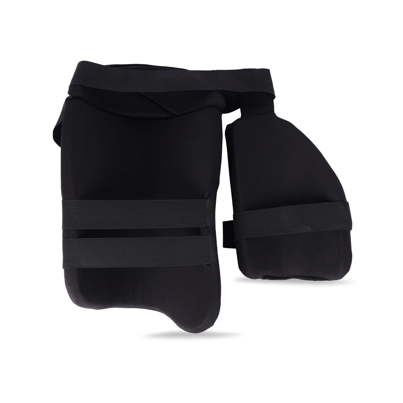 Black SG Combo Ace Protector cricket batting thigh pad by Cric Studio Canada, showing padded thigh guard with adjustable straps.