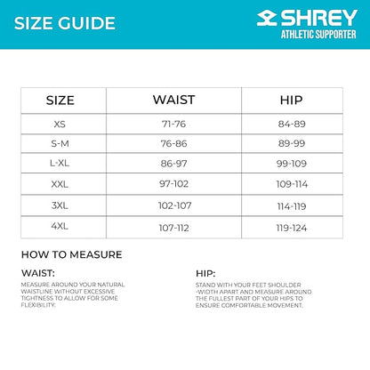 Shrey athletic supporter briefs in black with supportive waistband and snug fit, designed for sports and active wear.