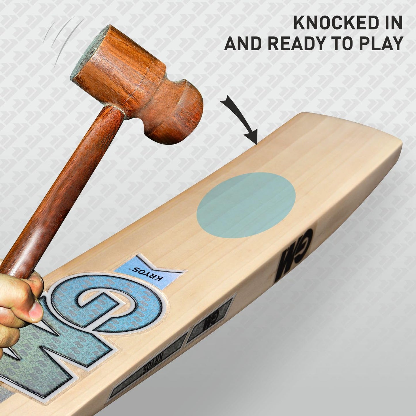 Cric Studio Canada GM 505 Kryos English Willow Cricket Bat with ergonomic handle and polished finish, ready for gameplay.