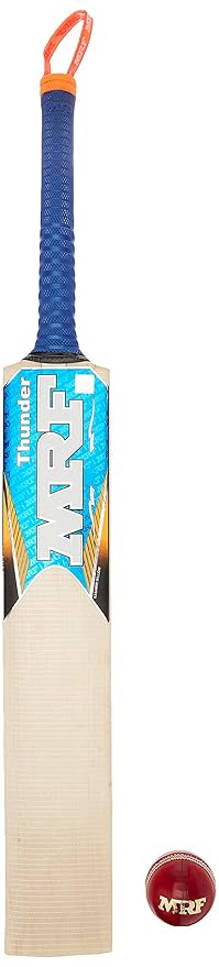 Cric Studio Canada MRF KW Thunder cricket bat with wooden handle and smooth blade, designed for powerful cricket shots.