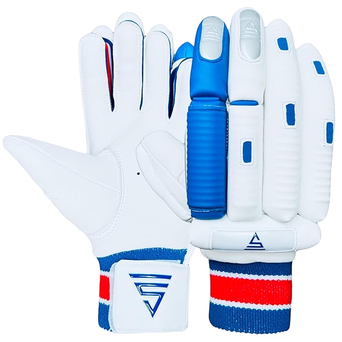 Cric Studio Canada Versant Batting Gloves GOAT in white with padded palms and finger protection for cricket batting.