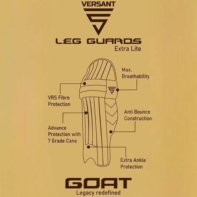 Cric Studio Canada Versant Batting Legguard GOAT Series in protective design with adjustable straps and padding for cricket players