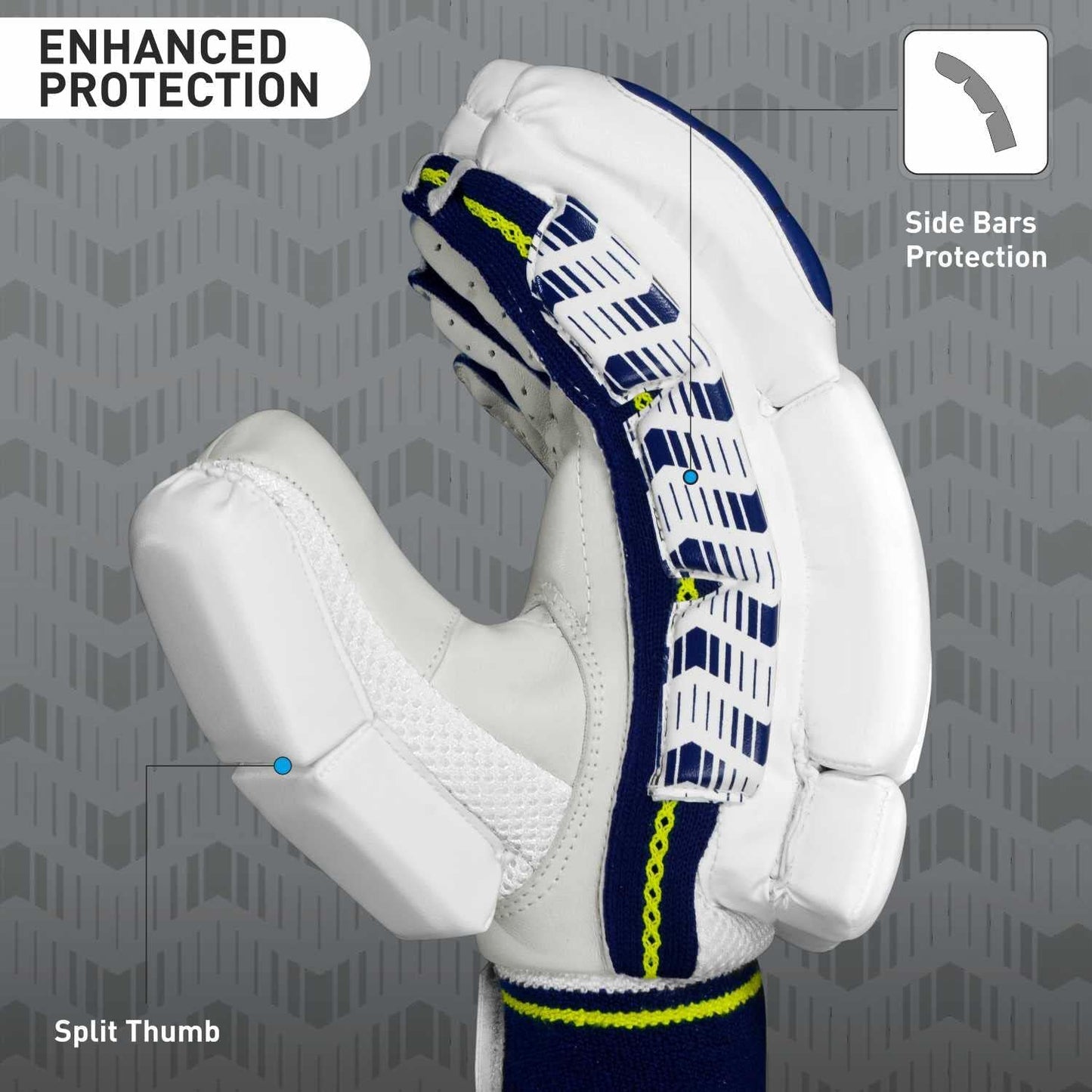 Cric Studio Canada GM PRIMA 707 batting gloves with padded palms and adjustable wrist straps for cricket players.