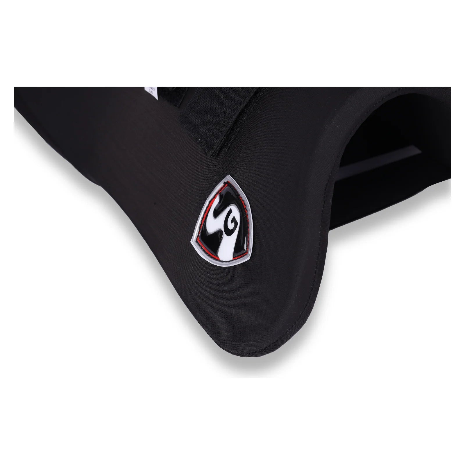 Black Cric Studio Canada SG Combo Ace Protector cricket batting thigh pad showing padded coverage and adjustable straps.