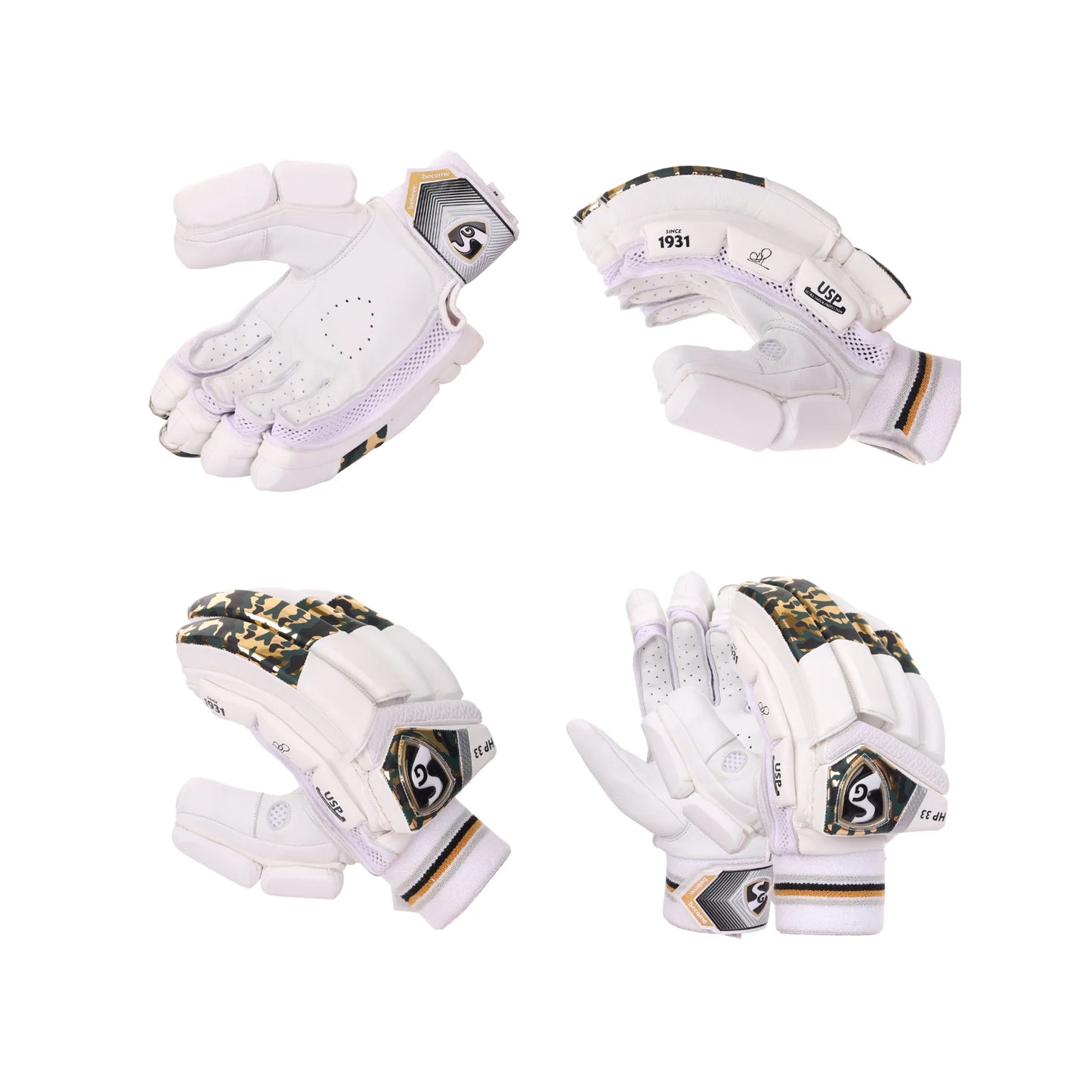 Cric Studio Canada SG HP 33 batting gloves with padded palms and adjustable wrist straps for cricket batting protection