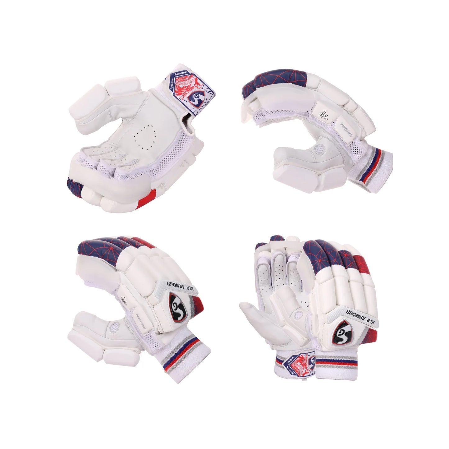 Cric Studio Canada SG KLR Armour Batting Gloves with padded palms and adjustable wrist straps for cricket batting protection