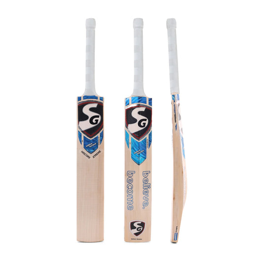 Cricket bat from Cric Studio Canada SG Hiscore Extreme English Willow, featuring a polished wooden finish and ergonomic grip.