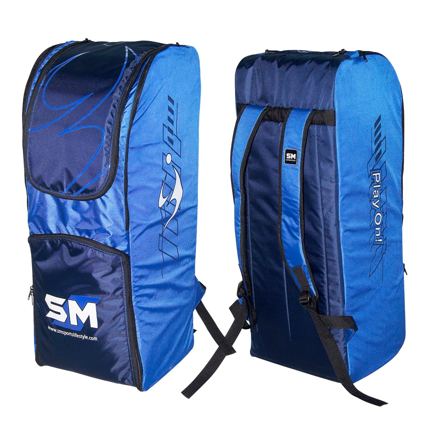 Cric Studio Canada SM Cricket KITBAG Play ON! Series duffle bag in black with cricket branding and sturdy handles for test level players