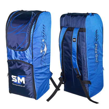 Cric Studio Canada SM Cricket KITBAG Play ON! Series duffle bag in black with cricket branding and sturdy handles for test level players