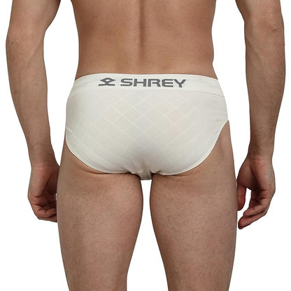 Shrey athletic supporter briefs in black, supportive waistband, designed for sports and active wear.